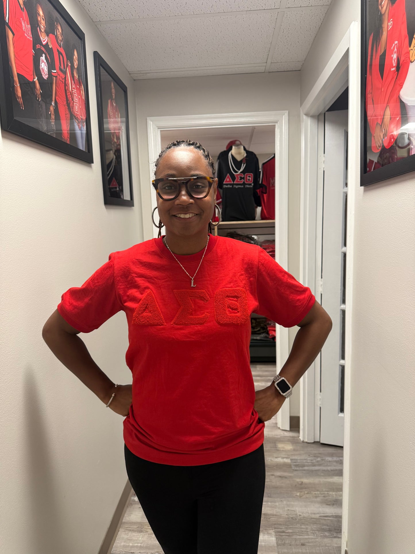 DST Chenille Red-On-Red Tee