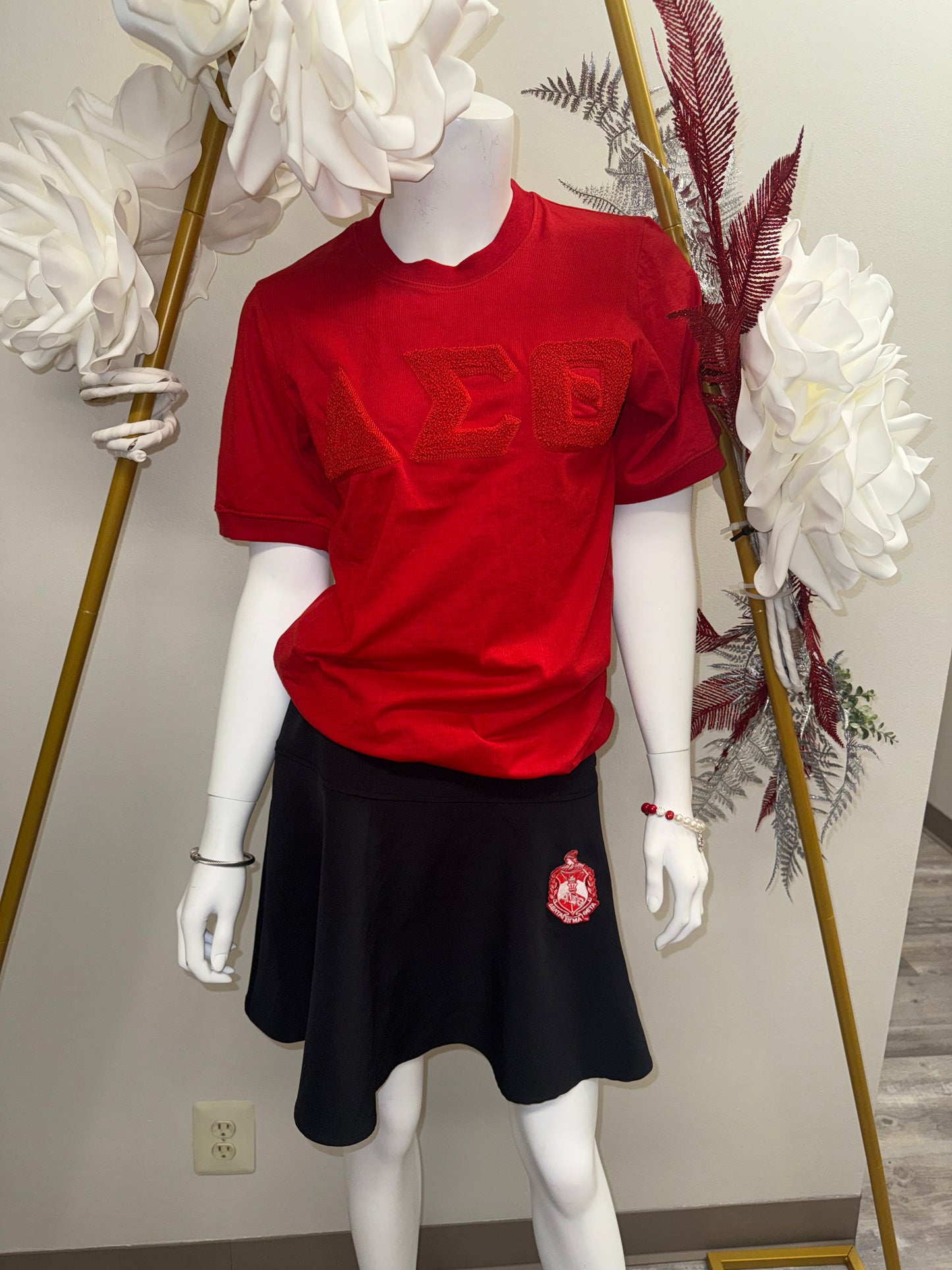 DST Chenille Red-On-Red Tee