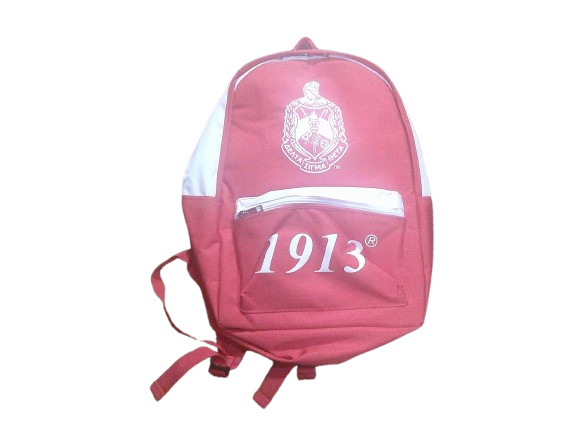 DST 1913 Red and White Backpack with Red Crest