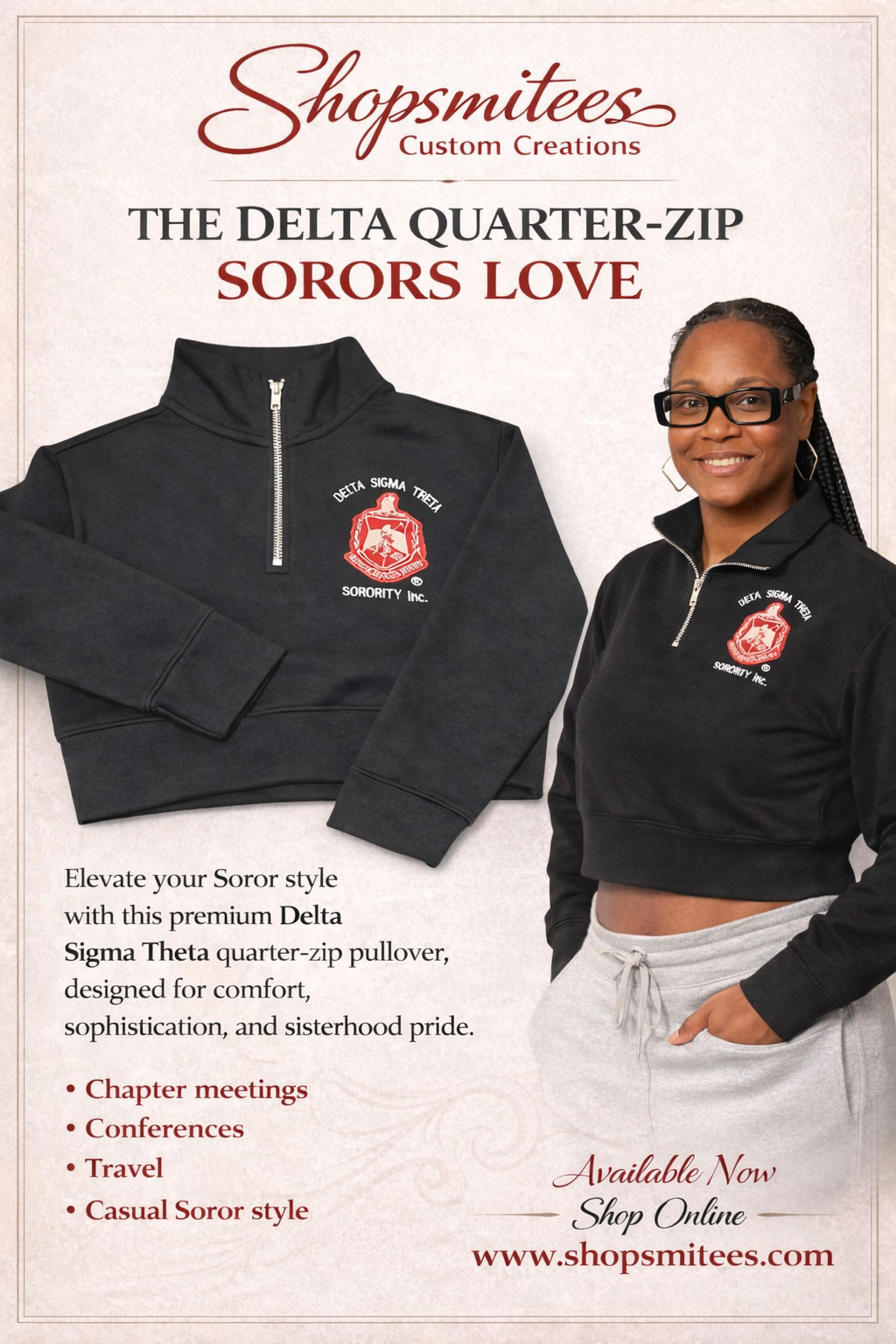 Delta Sigma Theta Quarter-Zip Pullover – Sorority Edition