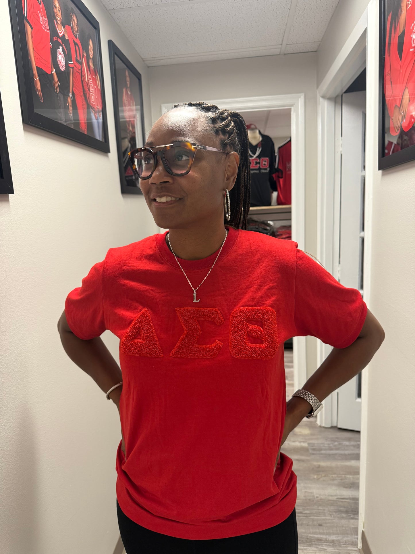 DST Chenille Red-On-Red Tee