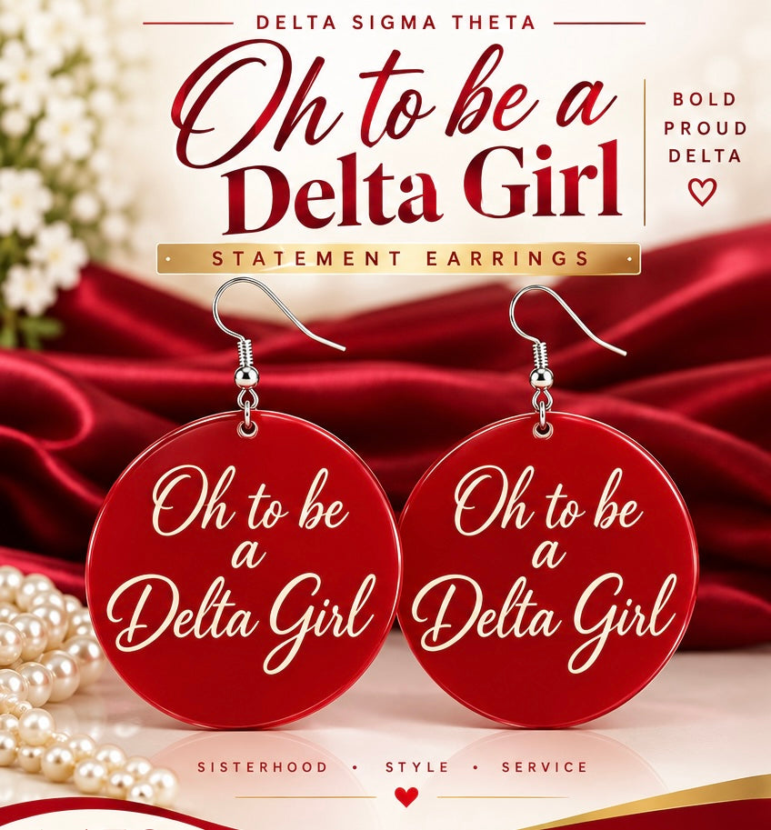 Oh to be a delta girl wooden earrings