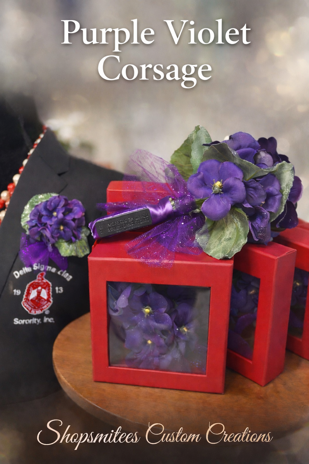 Purple violet corsage