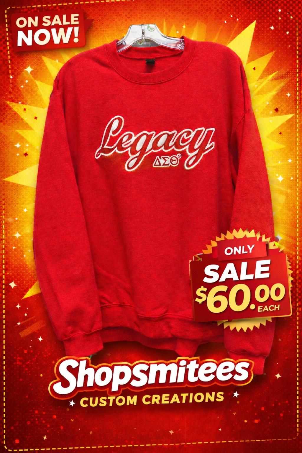Legacy ΔΣΘ Embroidered Crewneck Sweatshirt
