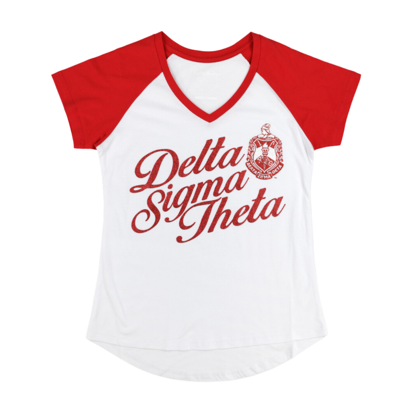 DST glitter V-neck T-shirt