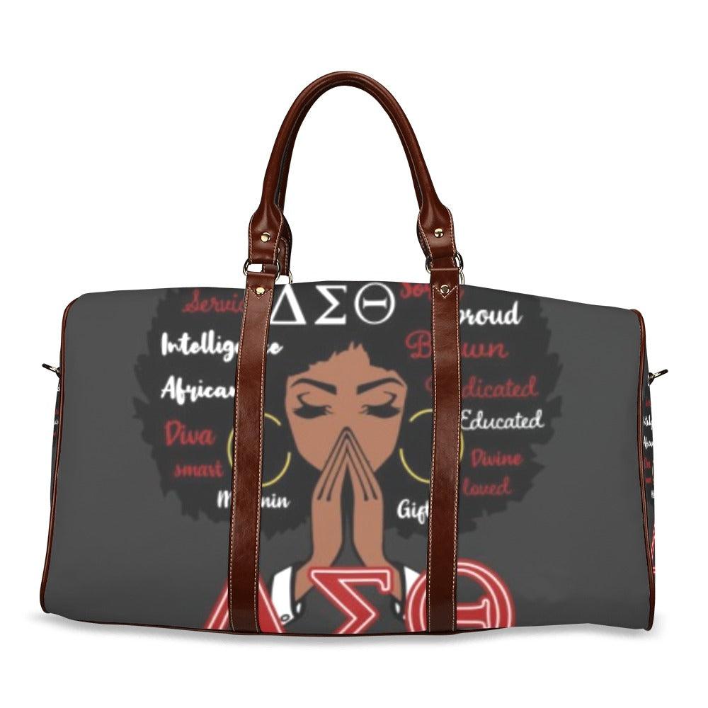 Greek letters motivational Queen Customized travel duffel bag