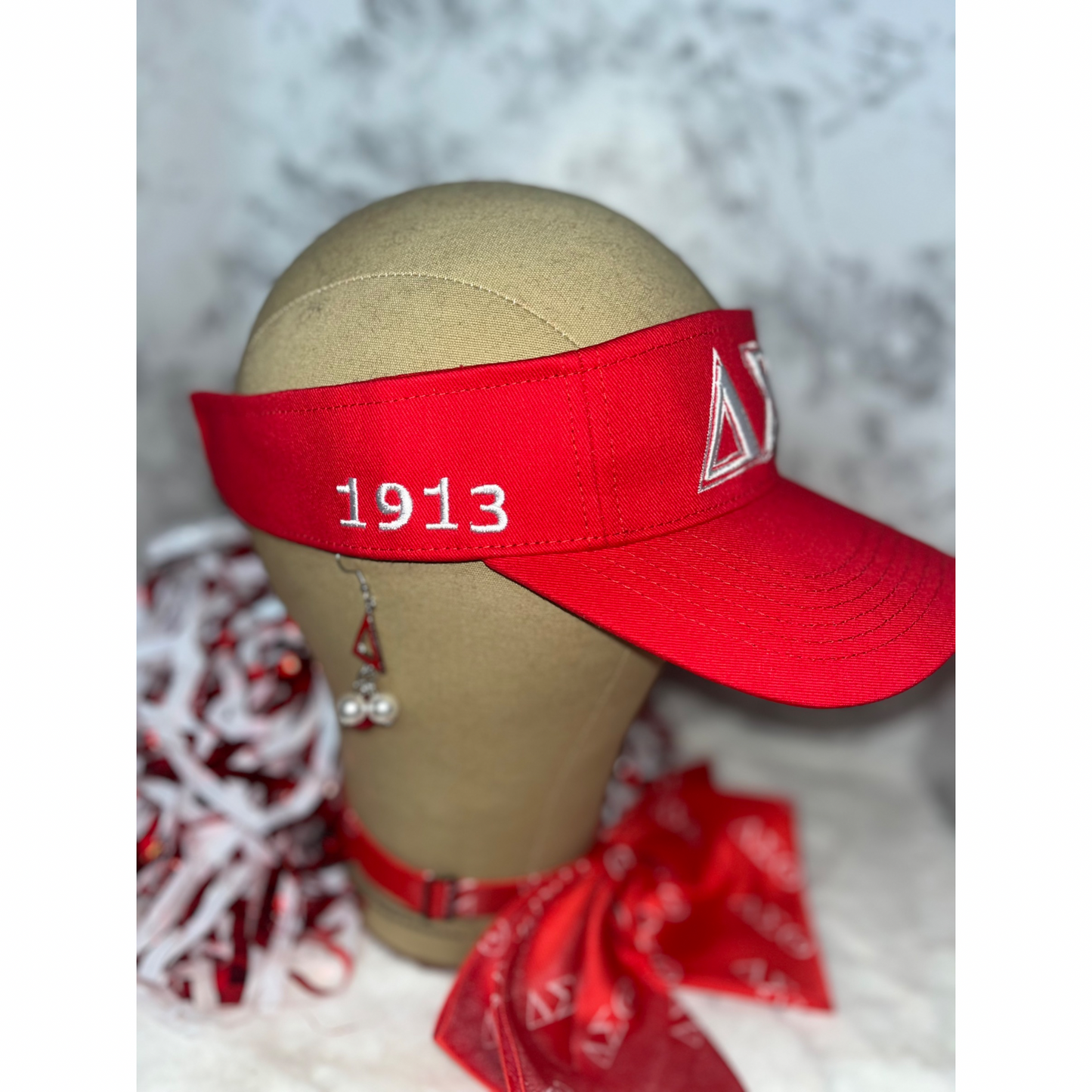 DST Visor with Greek symbols and 1913 embroidered on the side