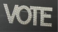 DST bling Vote brooch - shopsmitees