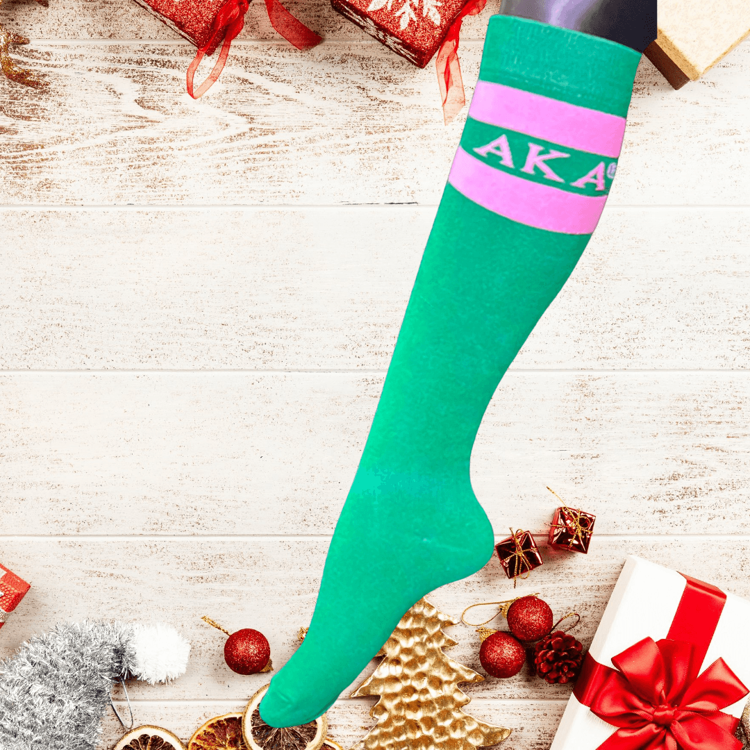 DST Knee High Socks red w white - shopsmitees