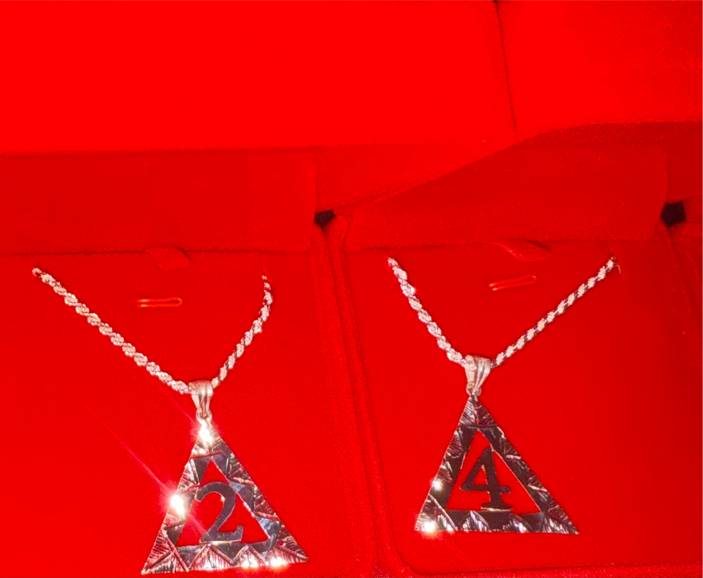 925 sterling silver pyramid necklaces with line number