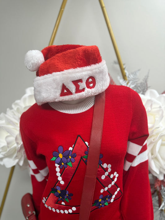 Christmas hat with embroidered DST symbols