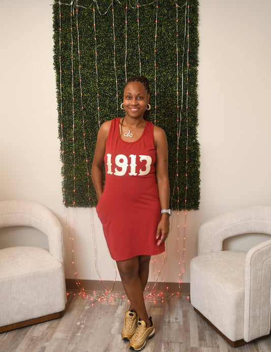 Crimson & Cream racer back tank dress
