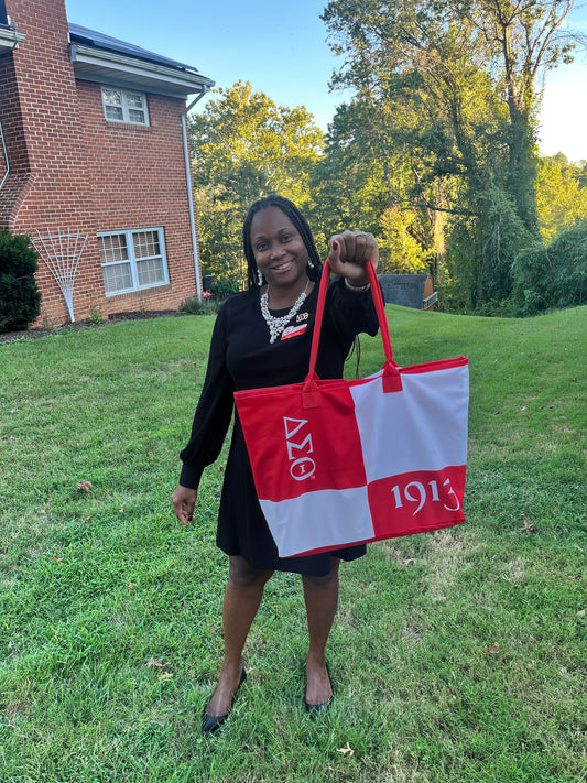 Delta Sigma Theta Color Block Tote Bag