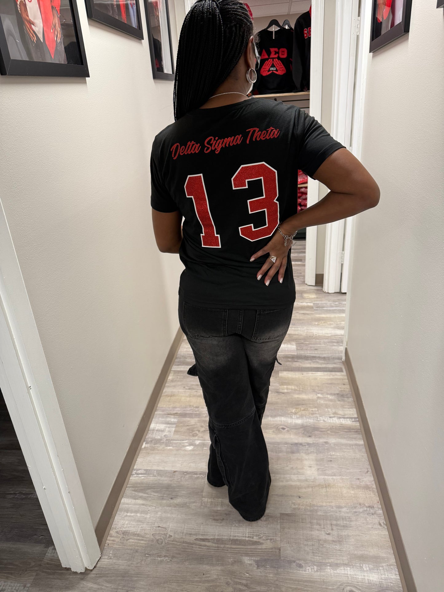 Delta Sigma Theta Glitter Script T‑Shirt