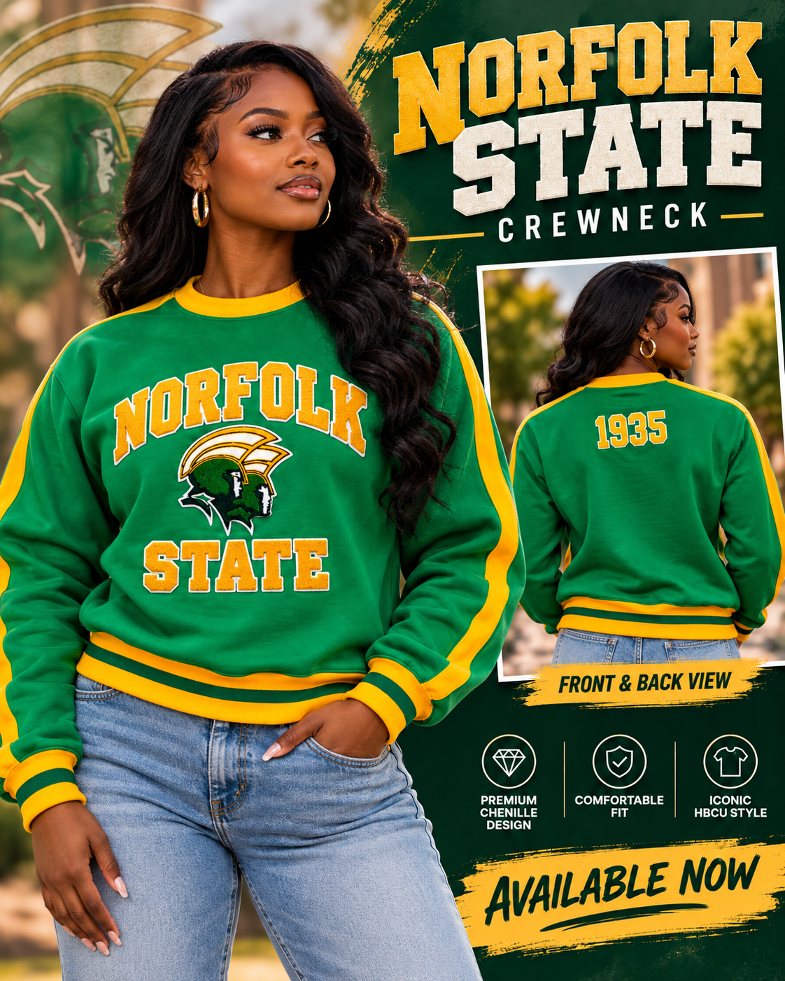 NSU Chenille Varsity Crewneck