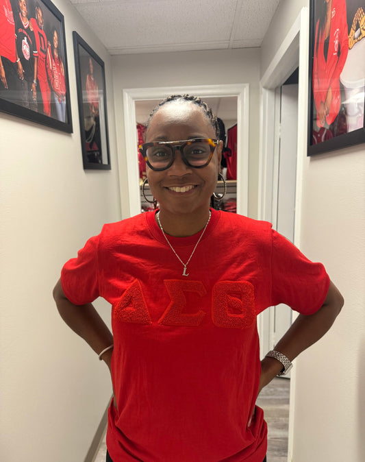 DST Chenille Red-On-Red Tee