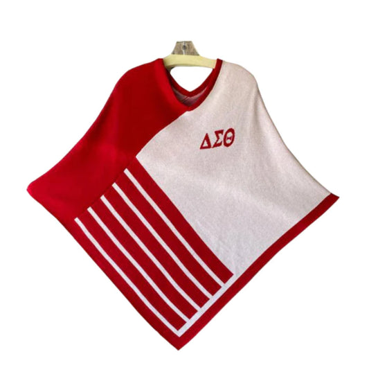 Cotton Knitted Poncho – V-Neck, DST symbols, one Size