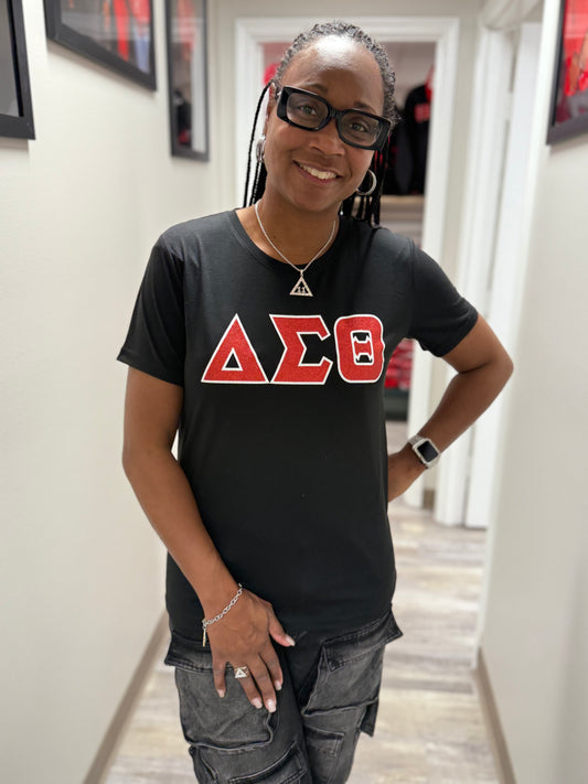 Delta Sigma Theta Glitter Script T‑Shirt