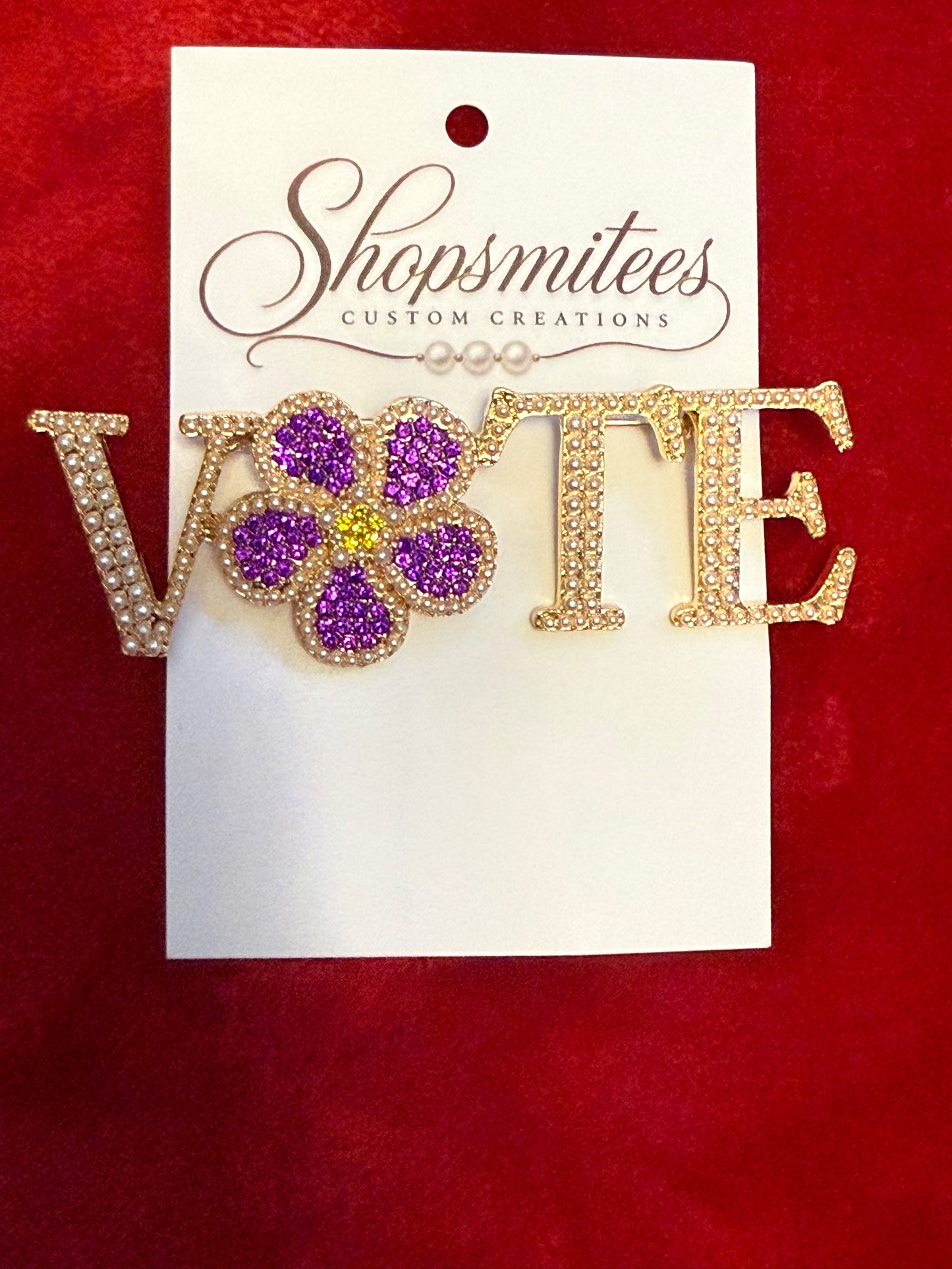 Violets & Votes Statement Brooch