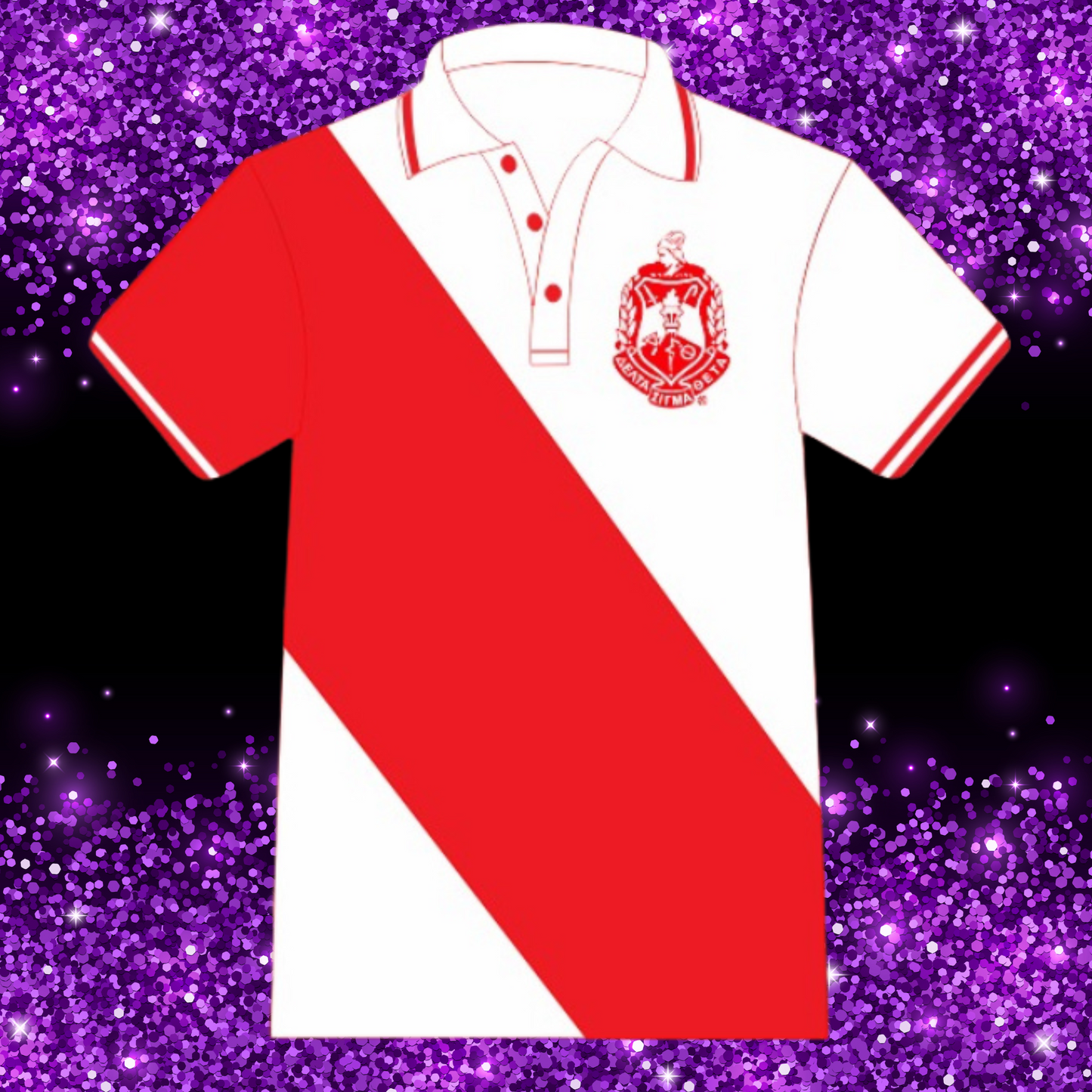 Delta Sigma Theta Ladies Split Embroidered Polo