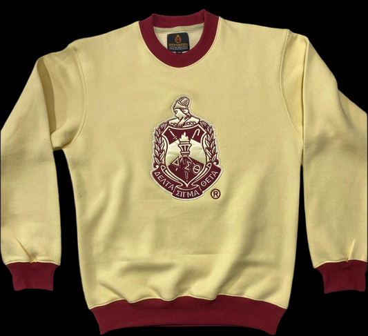 Crimson & Cream unisex sweatshirt with Sorority Crest