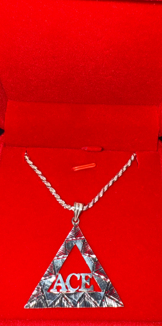 925 sterling silver pyramid necklaces with line number