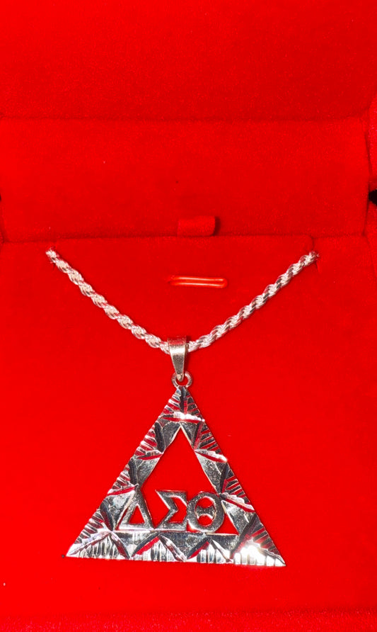 925 sterling silver pyramid necklace with DST symbols