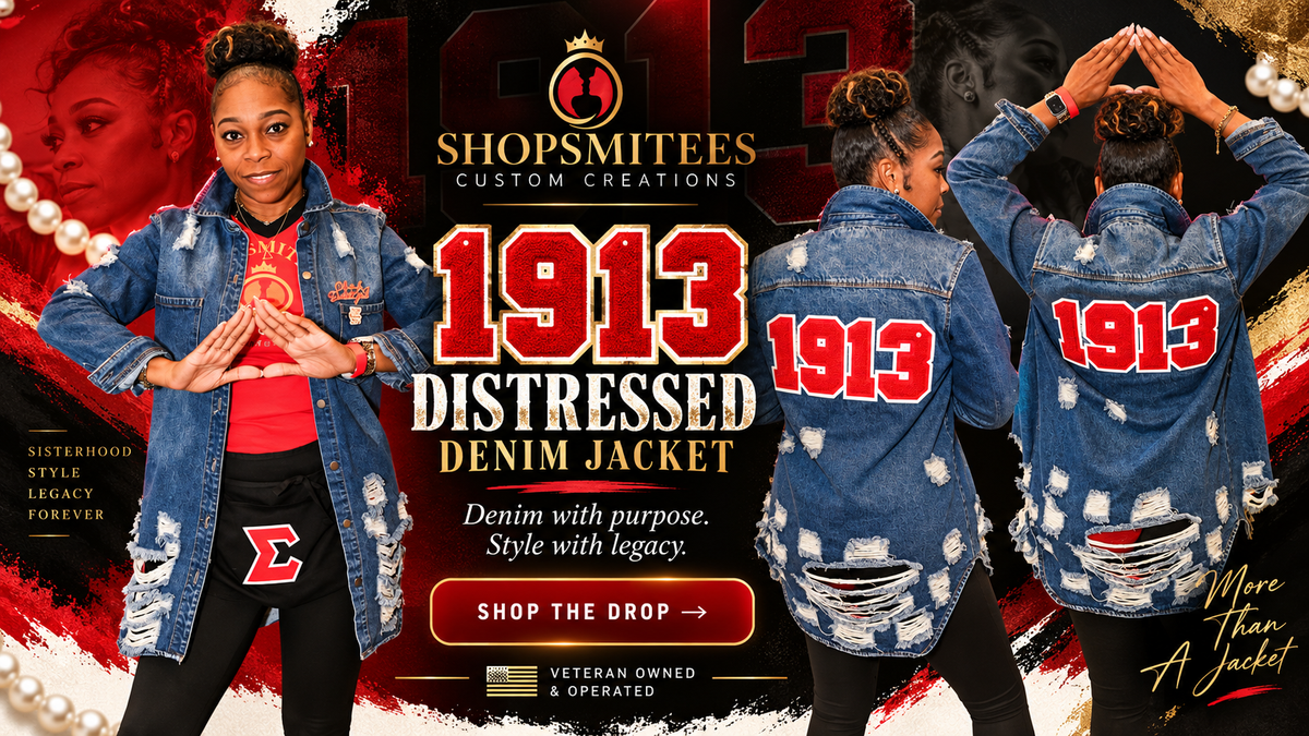 Denim Shacket with 1913 Chenille back