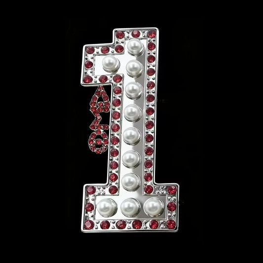Pearl & Ruby Red Number Brooch Delta Sigma Theta®