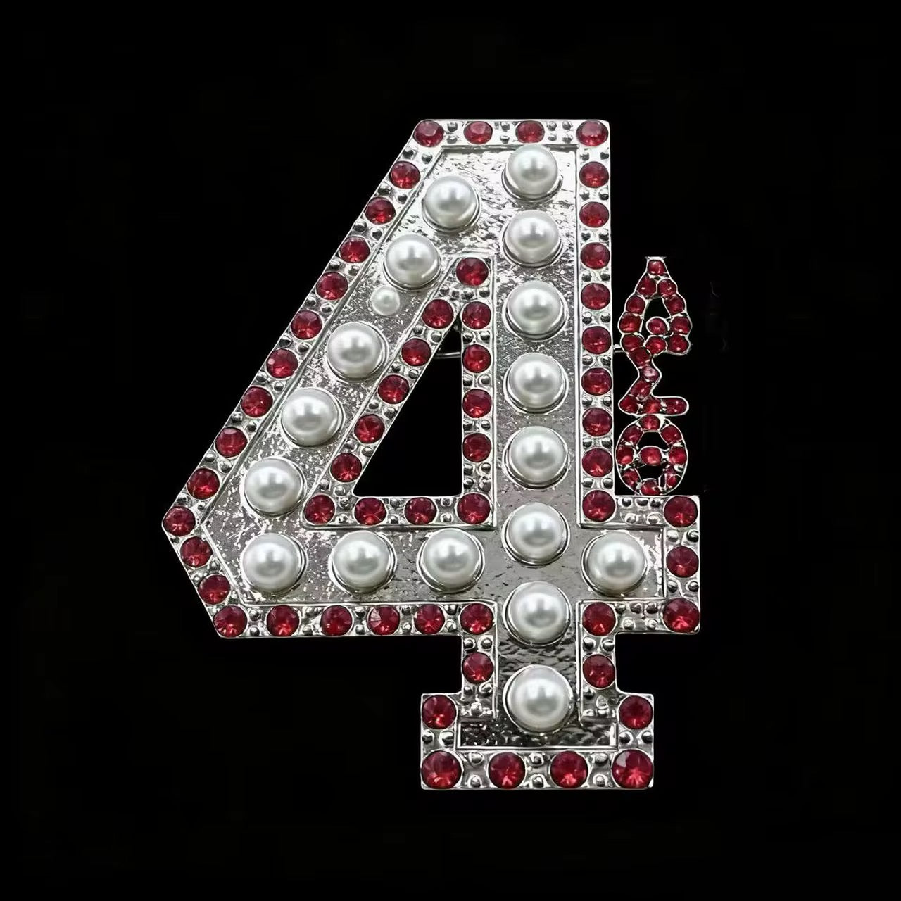 Pearl & Ruby Red Number Brooch Delta Sigma Theta®