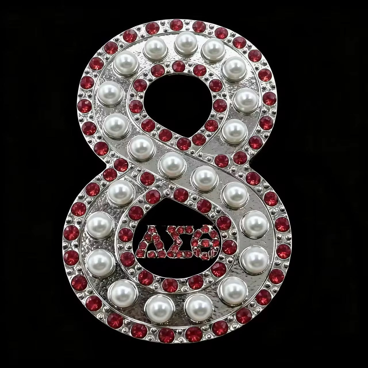 Pearl & Ruby Red Number Brooch Delta Sigma Theta®