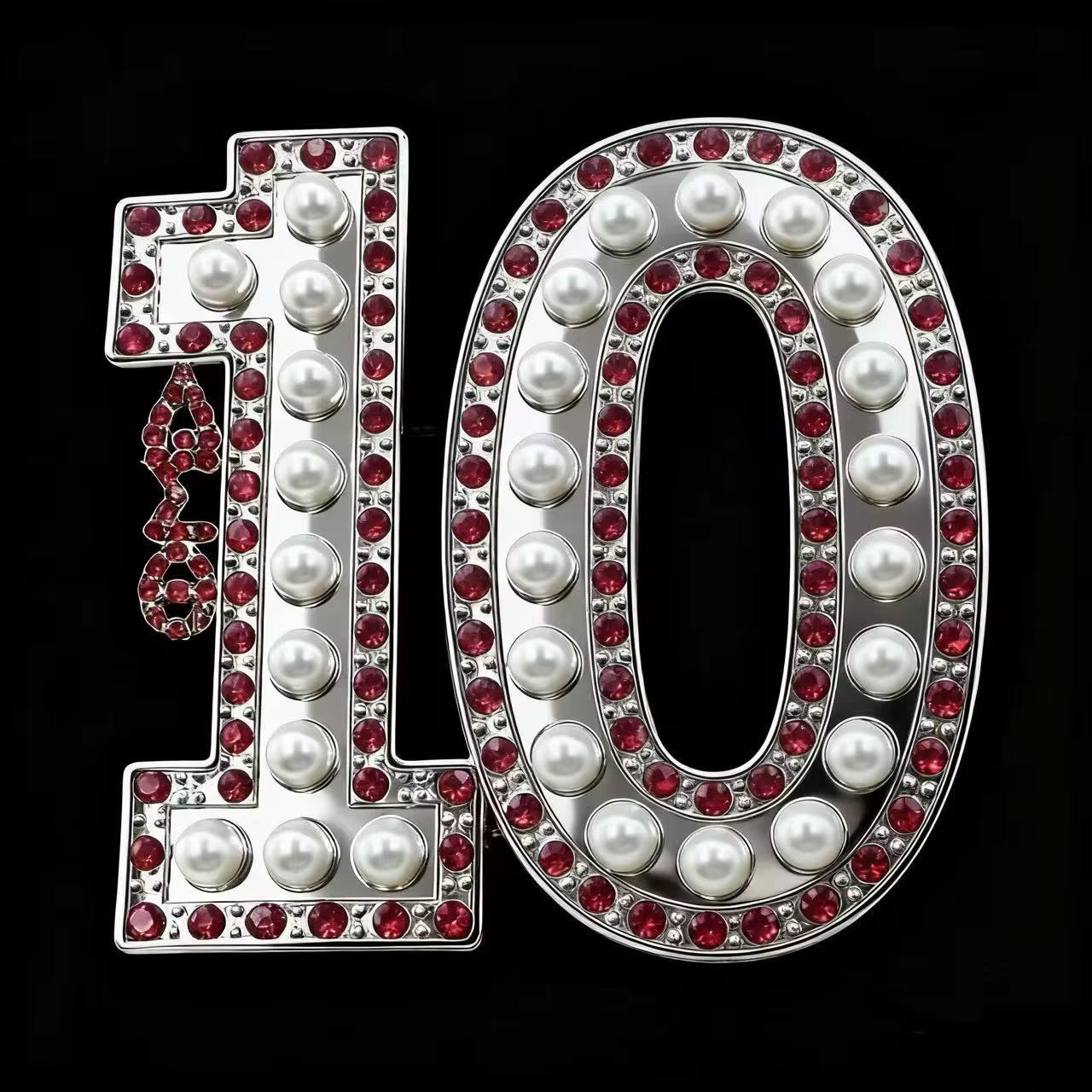 Pearl & Ruby Red Number Brooch Delta Sigma Theta®
