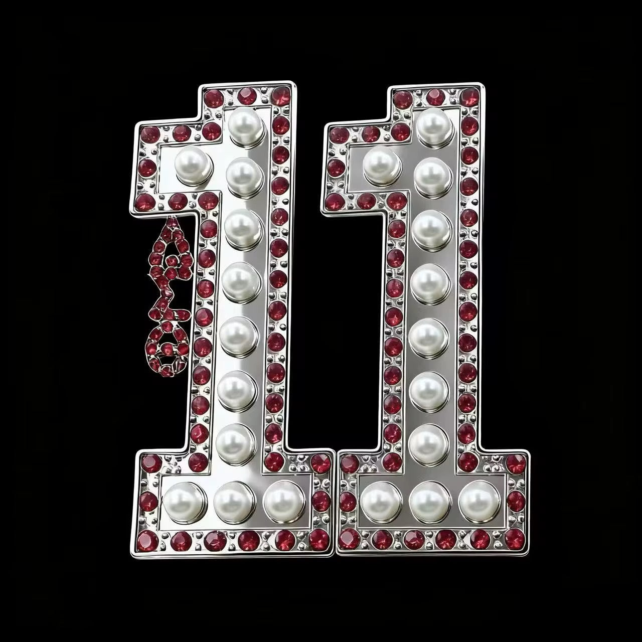Pearl & Ruby Red Number Brooch Delta Sigma Theta®