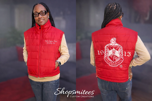 Quilted Delta Sigma Theta Sorority, Inc. Puffer Vest