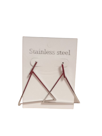 Stainless Steel Delta Triangular Shaped Earrings