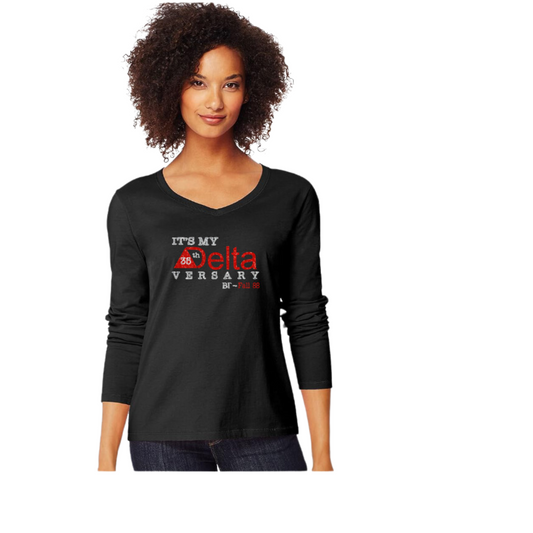 Womens Long Sleeve DeltaVersary T-shirt