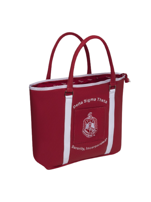 DST Red & White Canvas Tote Bag