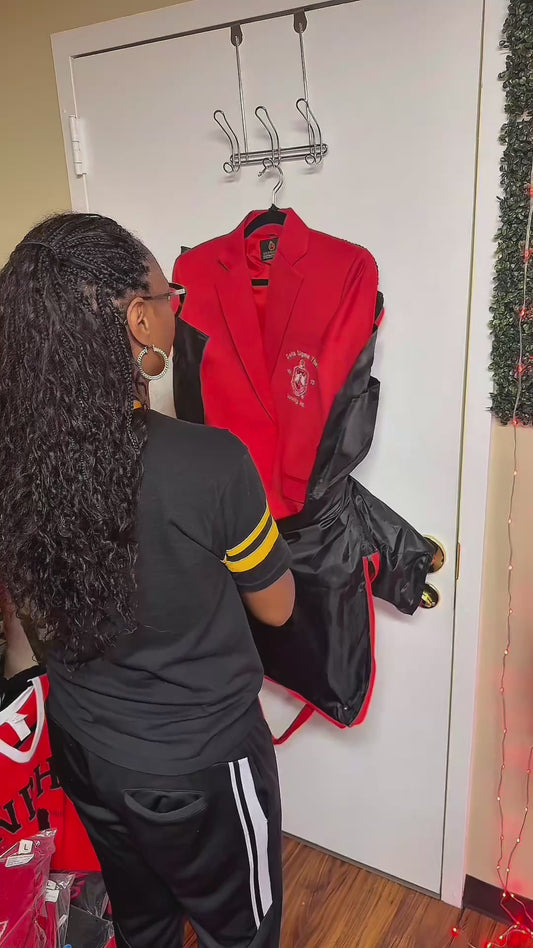 PRE- ORDER                                  Delta Sigma Theta Sorority, Inc. leather versatile garment, duffle bag with trolley