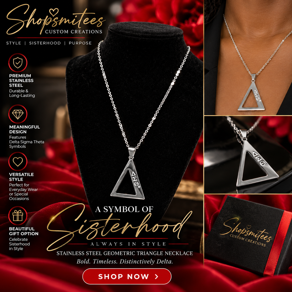 Stainless Steel necklace DST symbols