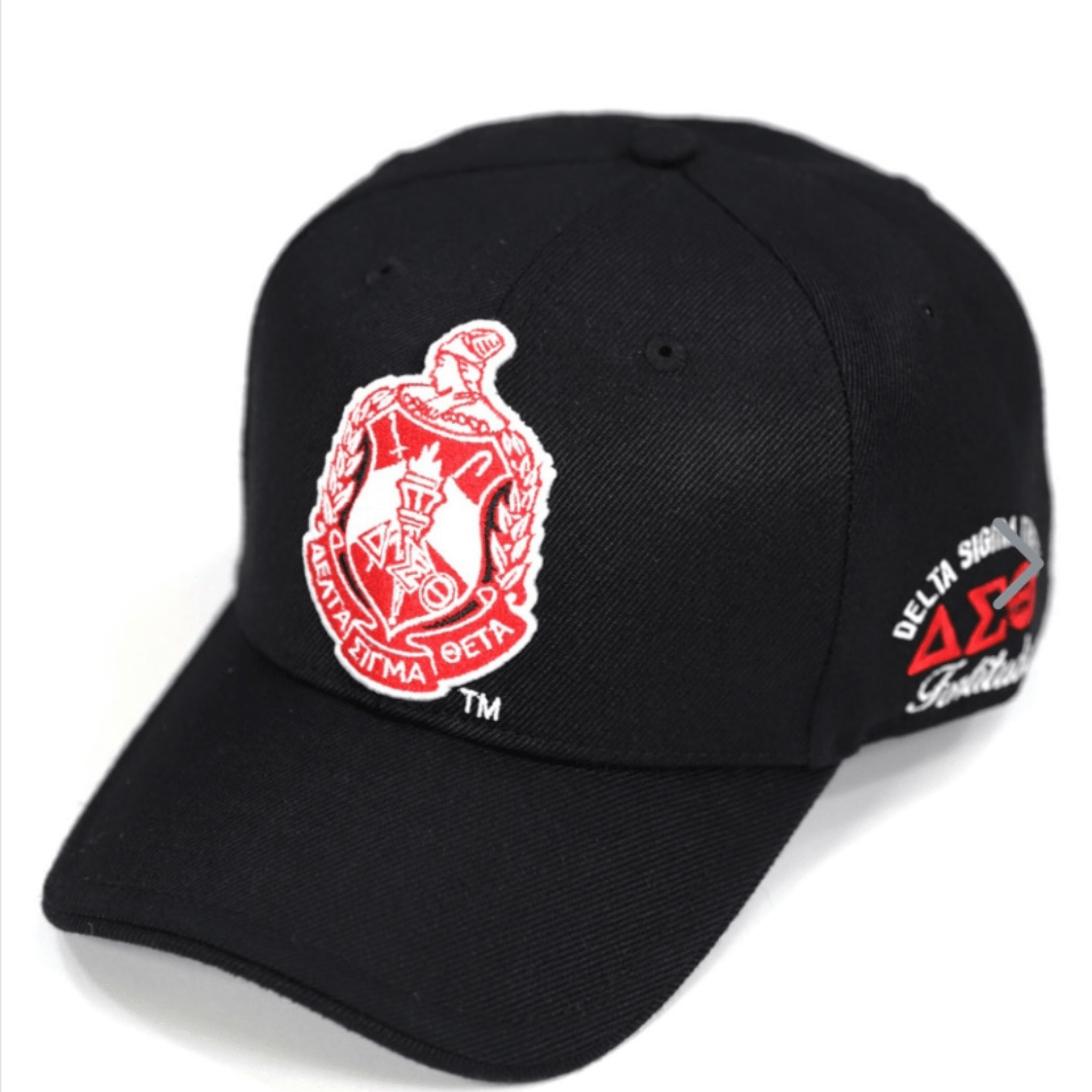 Black Cap With DST Embroidered Sorority Crest