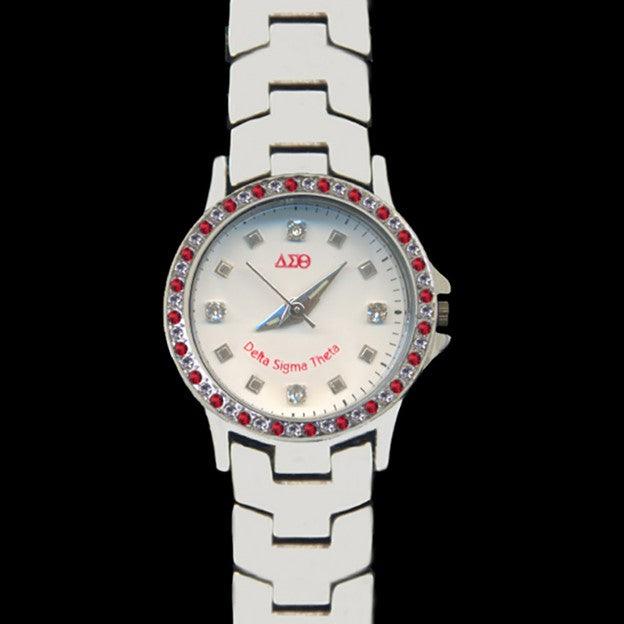 Stainless Steel bling Watch with Greek Letter 