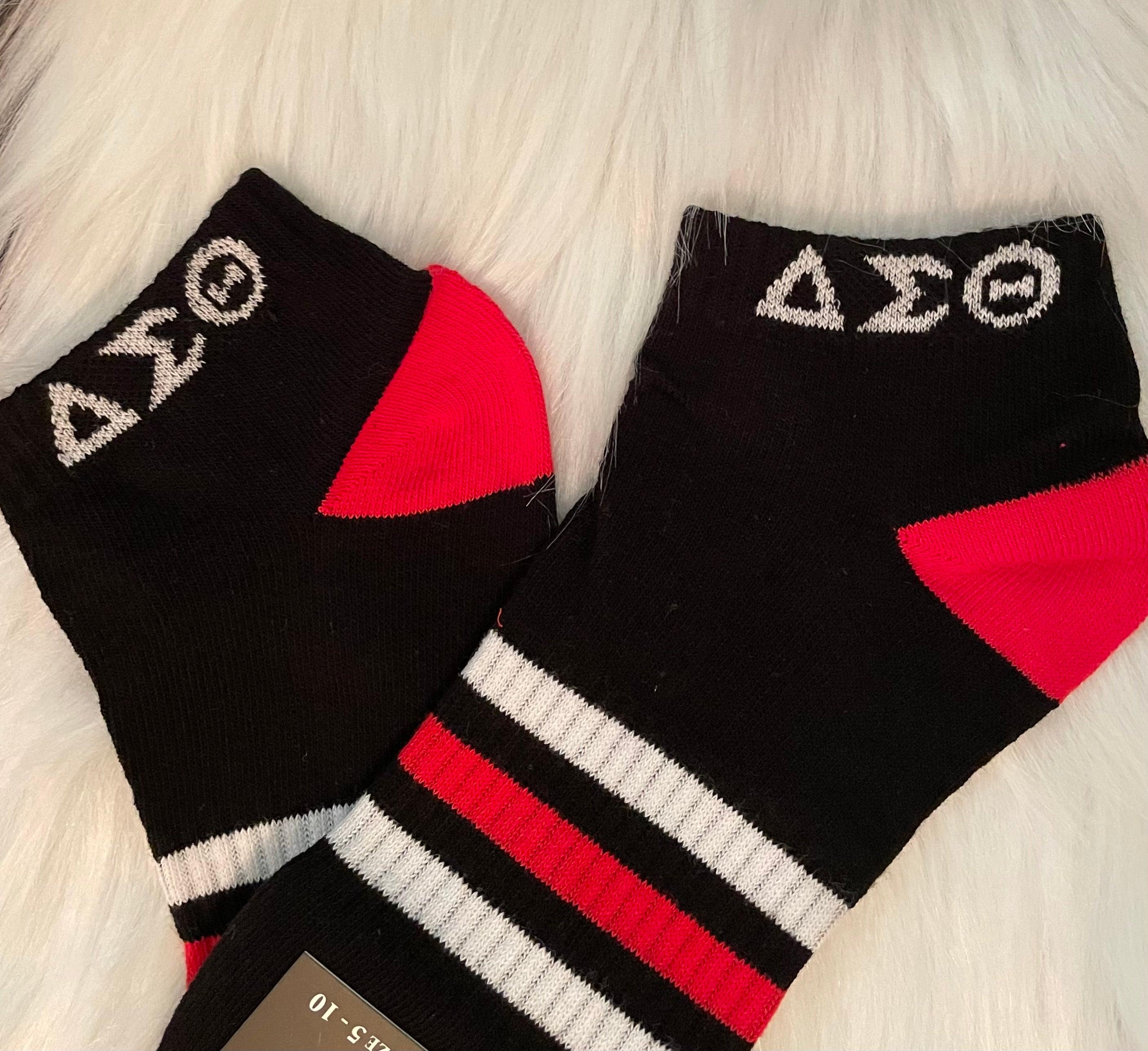 DST Ankle Socks - Black, Red & white
