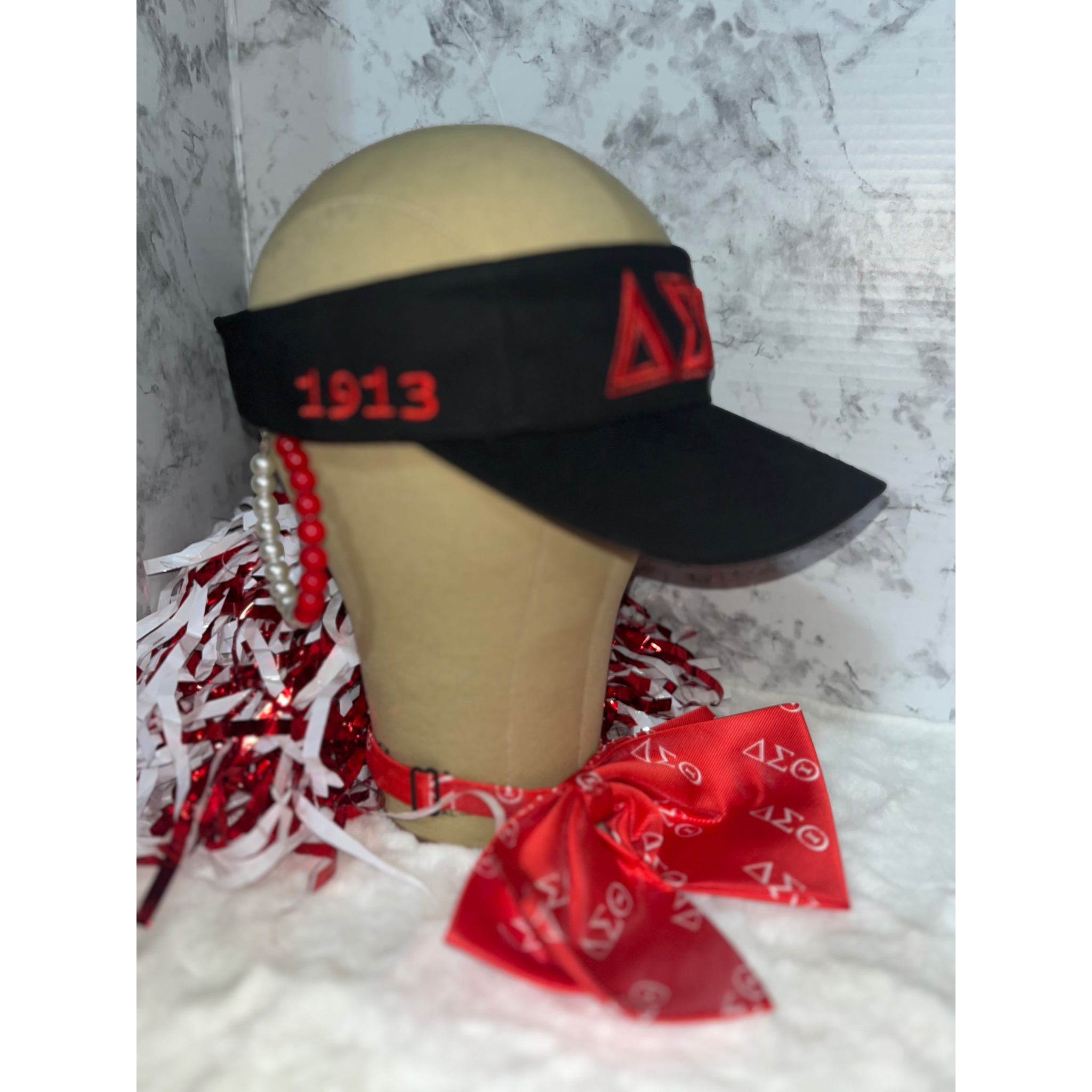 DST Visor with Greek symbols and 1913 embroidered on the side