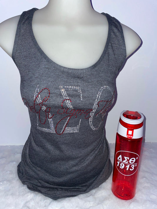 Greek letter Delta Sigma Theta racer back tank top