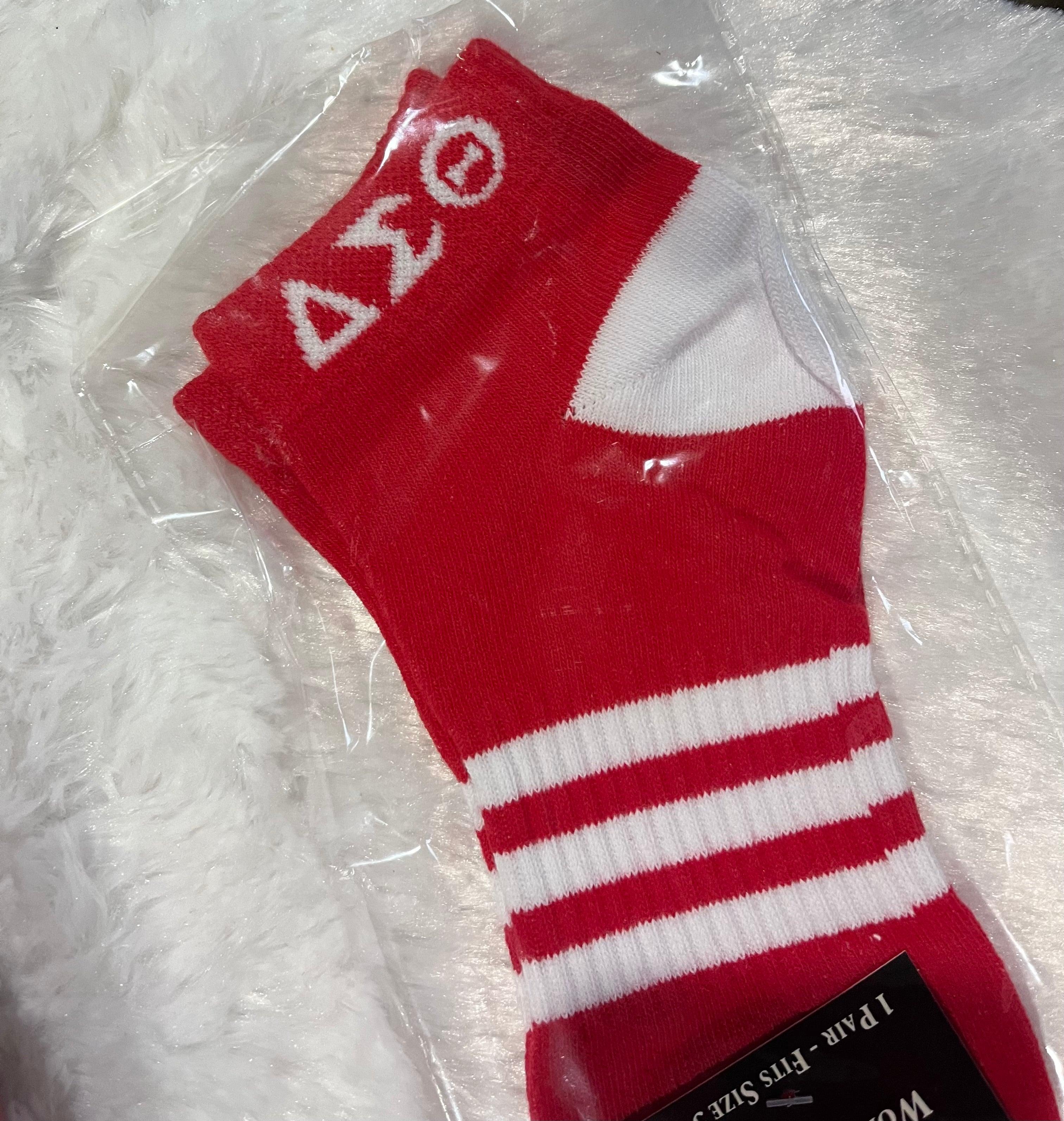DST Ankle Socks -Red & white